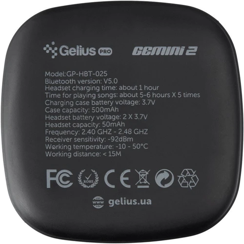 Наушники Gelius Pro Twins Gemini 2 HBT-025 Black фото 8