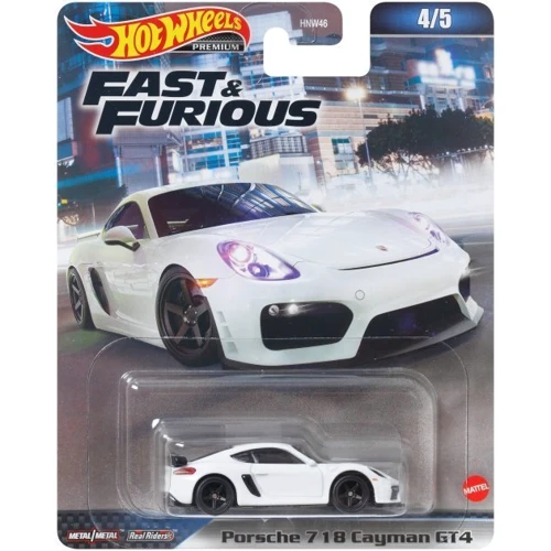 Колекційна машинка Hot Wheels Porsche 718 Cayman GT4 серії Форсаж (HNW46/HKD20): Масштаб 1:64