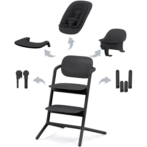 Стульчик для кормления 4 в 1 Cybex Lemо Stunning Black (521003207): Наклон спинки нет