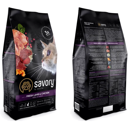 Сухой корм Savory для кастрированных котов со свежим мясом ягненка и курицы, 2 кг (4820232630112): Тип Сухой корм