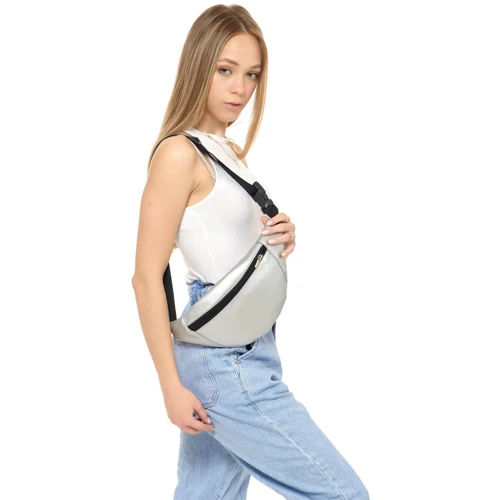 Женская поясная сумка Sambag Hoso MSH серебристая (82111003): Тип ручки Поясной ремень, Без ручки