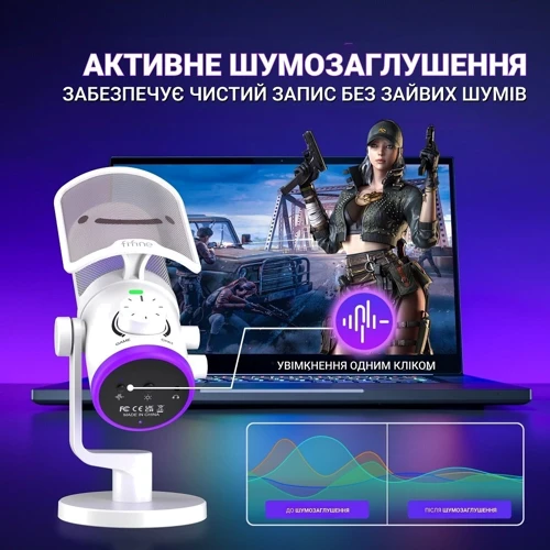 Конденсаторний мікрофон USB Fifine TAM6W White фото 9