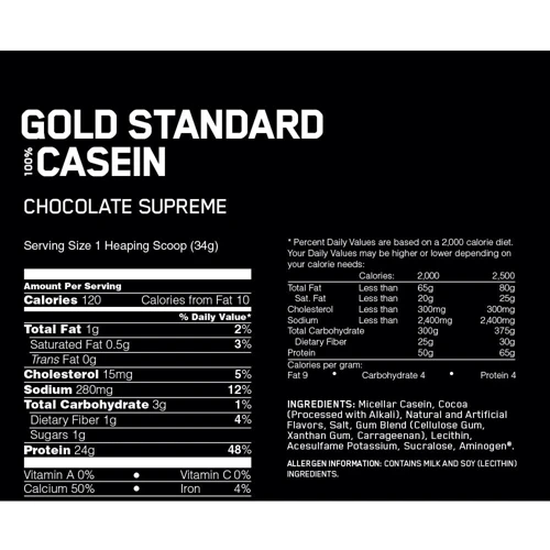 Протеин Optimum Nutrition 100% Casein Gold Standard 1800 g / 55 servings / Chocolate Supreme: Пол Унисекс