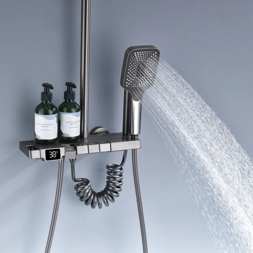 Душевая система Lefton Lefton Thermostatic Shower System with Temperature Display and 4 Water Outlet Modes-SST2203 Grey фото 8