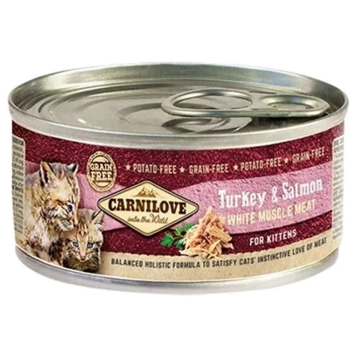 Влажный корм для котят Carnilove Cat со вкусом индейки и лосося 100 г (8595602528950)