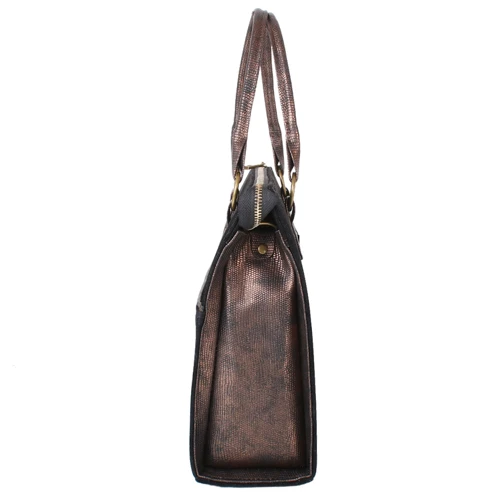 Женская сумка тоут Laskara черная (LK10199-black-bronze): Застежка Молния