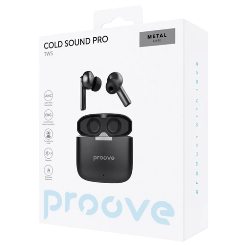 Навушники Proove Cold Sound Pro з ANC Black: Тип конструкції вакуумні