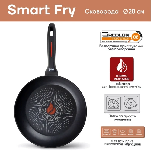Сковорода Krauff Smart Fry 28 см (27686): Тип сковороды Традиционная