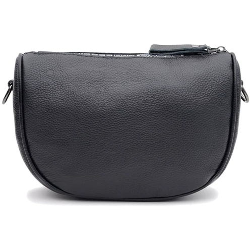 Женская сумка-седло Borsa Leather черная (K18569bl-black)