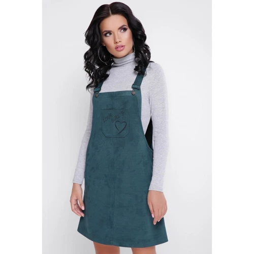 Сарафан FashionUp SRF-1645A-48 48 зеленый повседневный до середины бедра