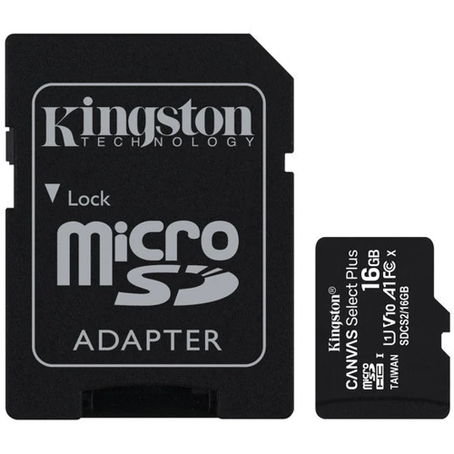 Карта памяти Kingston 16GB microSDHC UHS-I U1 V10 A1 Canvas Select Plus + adapter (SDCS2/16GB)