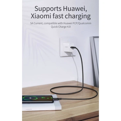 Кабель Ugreen USB-C to USB-C 100W 5A 2m Black (80372) фото 5