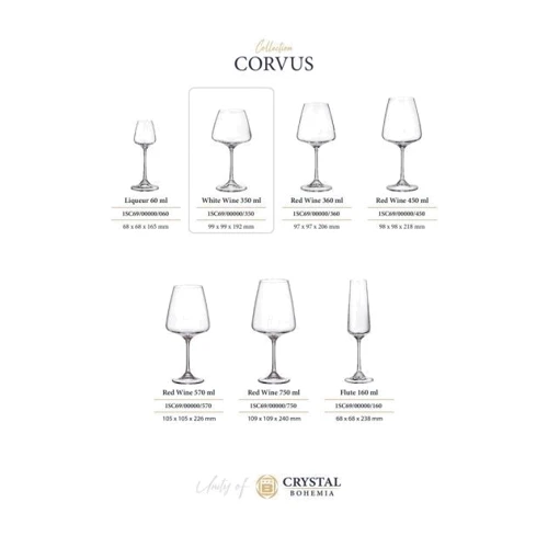 Бокал Bohemia Corvus для вина 6шт 350мл (1SC69/00000/350)