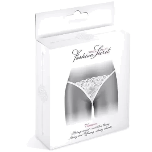 Трусики-стринги с жемчужной ниткой Fashion Secret VENUSINA White