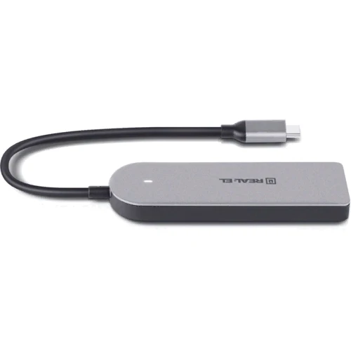 Адаптер REAL-EL Adapter USB-C to 4xUSB CQ-415 Space Grey (EL123110001) фото 5