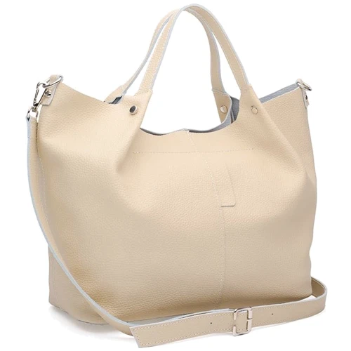 Женская сумка-мешок Ricco Grande бежевая (1l575-beige): Тип ручки Со съемным ремнем, Плечевой ремень, С двумя ручками, Короткая ручка