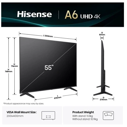 Телевізор Hisense 55A6Q