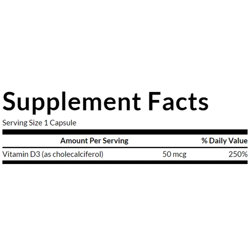 Swanson Vitamin D3 Bone and Immune Health 2000 IU (50mcg) Вітамін D3 250 капсул: Форма випуску Капсулы
