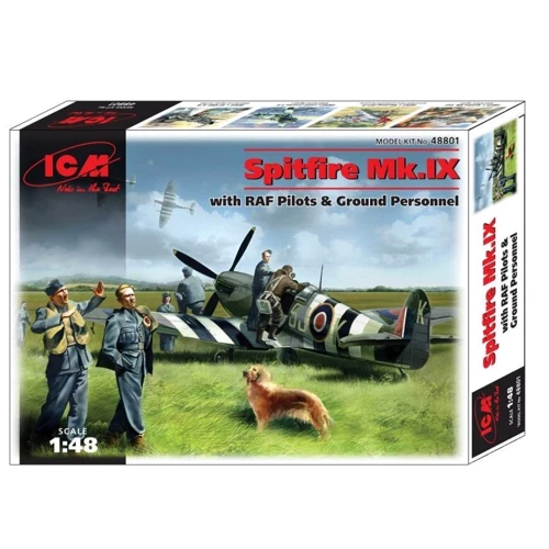 Истребитель Spitfire Mk.IX with RAF pilots & ground personnel (ICM48801)