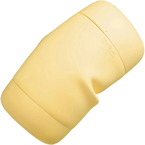 Мастурбатор Tenga Puffy Custard Yellow (ультрамягкий материал, многоразовый, сквозной)