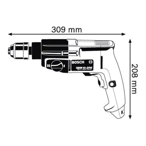 Дрель безударная Bosch GBM 10-2 RE (0601168568): Тип патрона быстрозажимной
