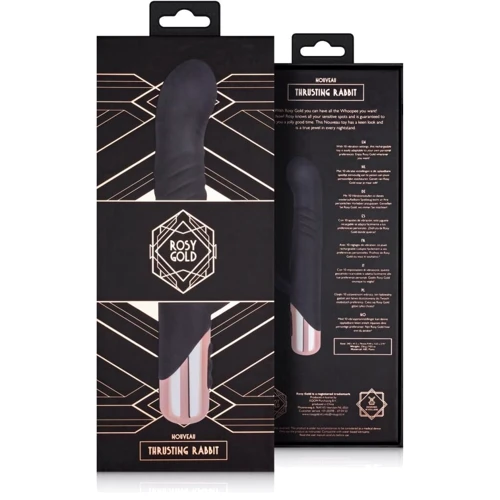 Вибратор-кролик Rosy Gold - Rabbit Vibrator with thrusting function - Black