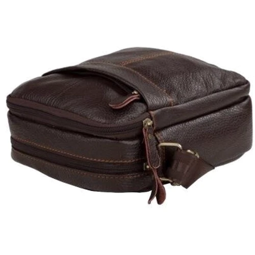 Чоловічі сумки через плече Borsa Leather коричнева (10m1025-brown): Стать Мужской