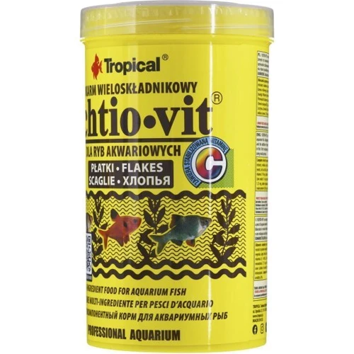 Корм для аквариумных рыб Tropical Ichtio-vit в хлопьях 500 мл (5900469770054): Зона плаванья Средний слой, Поверхность, Зона дна