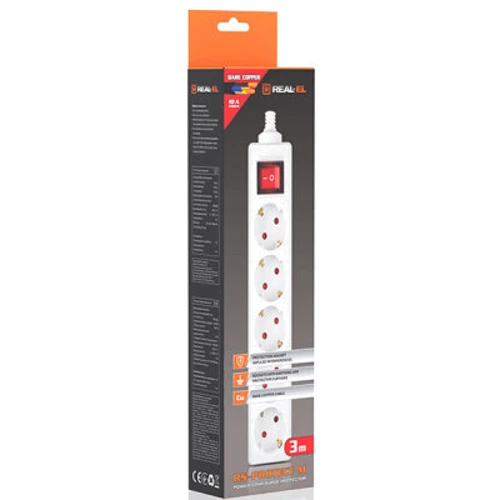 Сетевой фильтр REAL-EL RS-Protect M 1.8m, white (EL122300025) фото 11