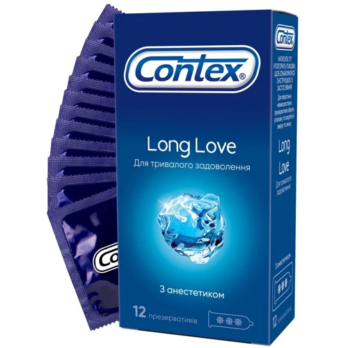 Презервативы латексные с силиконовой смазкой Contex №12 Long Love с анестетиком