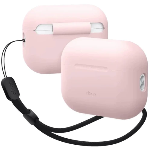 Чехол для наушников Elago Silicone Basic Case with Nylon Lanyard Light Pink (EAPP2SC-BA+ROSTR-LPK) for Apple AirPods Pro 2