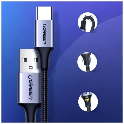 Кабель UGREEN Cable USB-C to Lightning US304 3A 36 W 2m Black фото 3