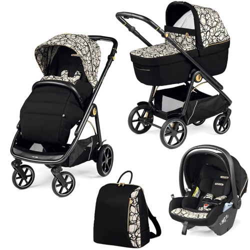 Универсальная коляска 3 в 1 Peg-Perego Veloce с автокреслом Lounge (Grafic Gold) фото 10