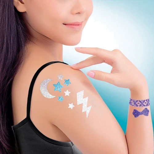 Детские татуировки Clementoni Glitter Tattoos серия Crazy Chic (8005125185139)