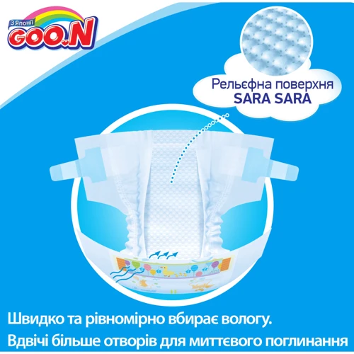 Підгузки GOO.N для маловесних новонароджених до 1 кг (р. SSSSS, плоскі, унісекс, 30 шт) (753864): Кількість в упаковці, шт 30
