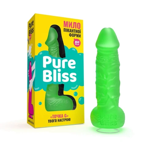 Крафтовое мыло-член с присоской Pure Bliss MINI Green, натуральное