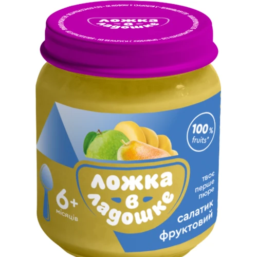 Ложка в ладошке пюре 100 г из банана, груши и яблока с/б