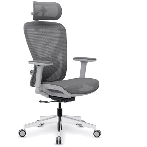 Крісло Mealux Q1 Air Fabric Grey (арт. HF Q-1 F/G): Оснащення Подлокотники, Подголовник, С колесиками, С крестовиной