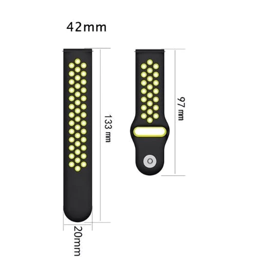 Ремешок Becover Sport Band Vents Style 20mm Black/Blue for Amazfit Bip Lite/Bip S Lite/Bip 3/Bip 3 Pro/GTR 42mm/GTS/TicWatch S2/TicWatch E/GTS 3/GTS 2 mini (705701): Тип Ремешок
