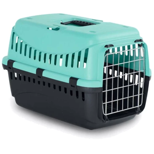 Переноска для котов и собак Bergamo 2 large Blue металлическая дверь 58х38х38 голубая