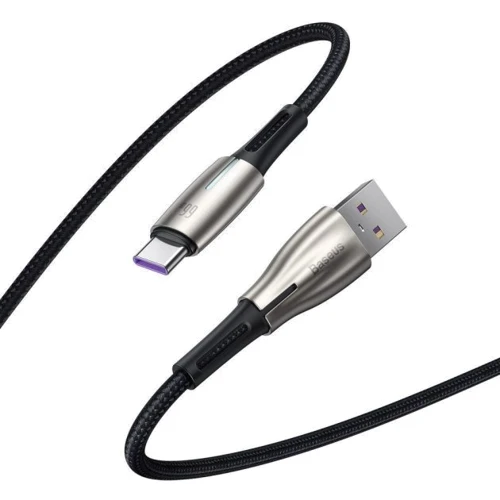 Кабель Baseus USB Cable to USB-C Water Drop-Shaped Lamp PD 66W 1m Black (CATSD-M01): Тип USB Cable - USB-C