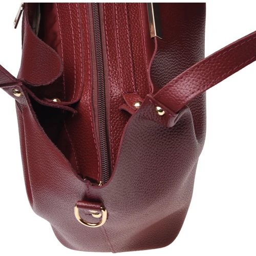 Женская сумка шоппер Ricco Grande бордовая (1L943-burgundy): Тип ручки Со съемным ремнем, С двумя ручками, Плечевой ремень, Короткая ручка