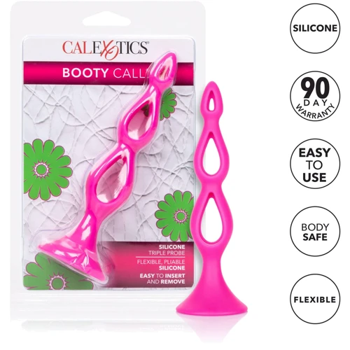 Тройная полая анальная пробка CalExotic Booty Call Silicone Triple Probe, розовый