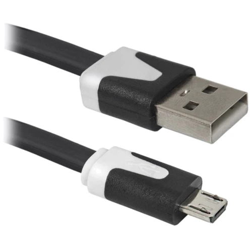 Кабель Defender USB Cable to microUSB 1m Black/White (87475)