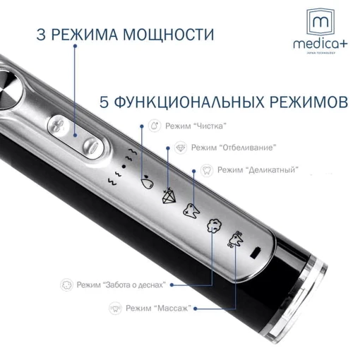 Зубна щітка Medica+ Probrush 9.0 (Ultasonic) Black (MD-102973): Технологія чищення ультразвуковая