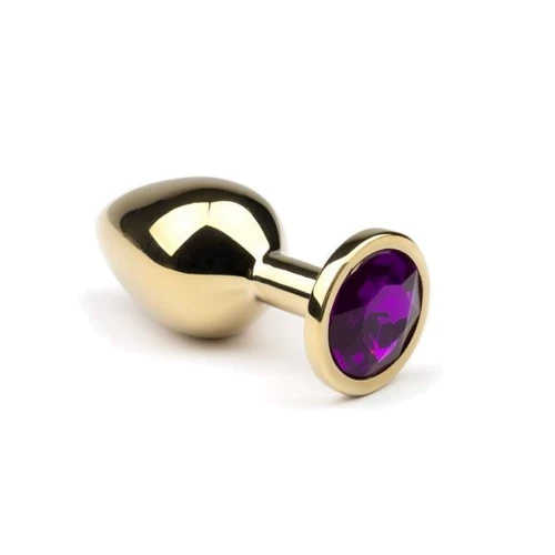 Анальная пробка CRYSTAL Gold Amethyst, L