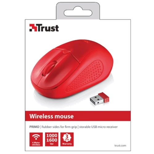 Мышь Trust Primo Wireless Mouse Red (20787): Радиус действия 6 м