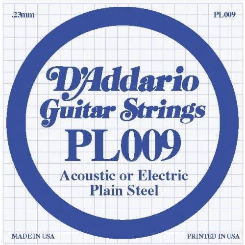 Струна для гитар Струна D`ADDARIO PL009 Plain Steel 009: Тип Струна