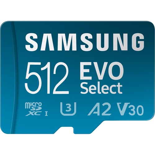 Карта памяти Samsung 512GB microSDXC UHS-I U3 V30 A2 Evo Select + adapter (MB-ME512KA)