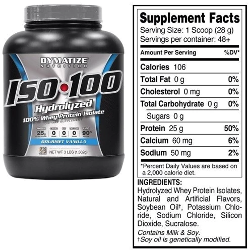 Протеин Dymatize ISO-100 1362 g /48 servings/ Gourmet Vanilla